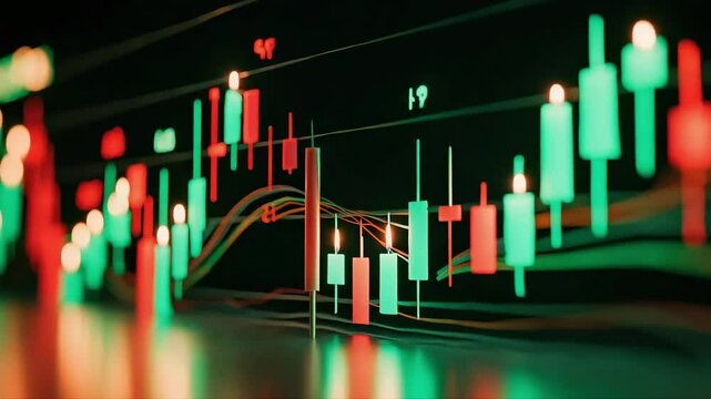Financial market data candlestick chart