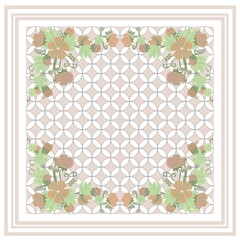 Creeping flower pattern and kawung batik pattern for fashion, hijab, fabric, scarf, bandana, bag charm, and wist accient