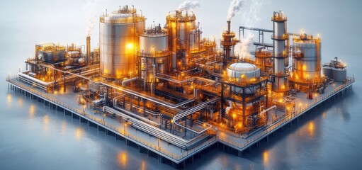 Offshore Petroleum Refinery: A Modern Industrial Complex
