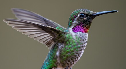 Hummingbird in Flight - Photo