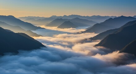 Mountain Range and Cloudscape Photo