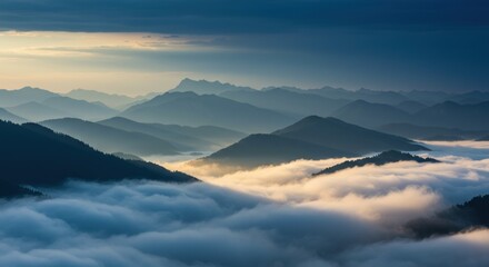 Mountain Range Above Clouds (Photo)