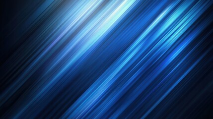 Abstract diagonal streaks of bright blue and white light on a dark blue background