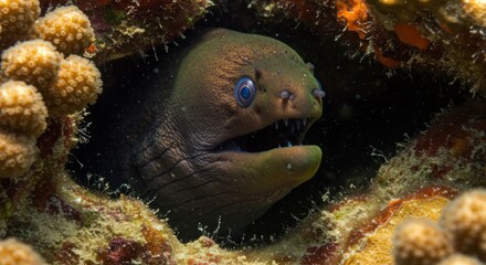 Moray Eel Portrait - Photo
