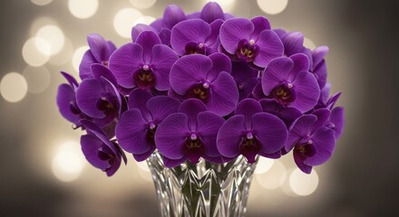 Purple Orchids in a Vase Photo