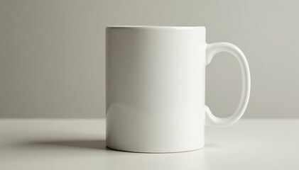 Obraz premium Classic white mug, handle visible, clean background, drink, tableware