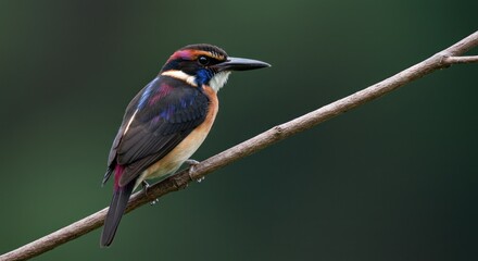 Oriental Dwarf Kingfisher on Branch (Photo)