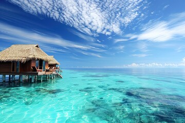 maldives luxury resort, beautiful sea, hotel, blue sky