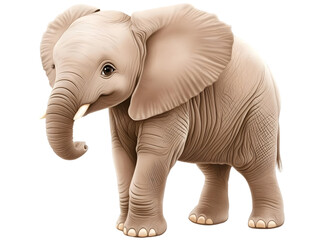 Fototapeta premium Adorable Baby Elephant Illustration, Cute Cartoon Elephant, Isolated Transparent Background