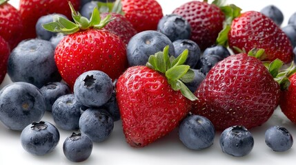 Obraz premium Fresh Strawberries and Blueberries