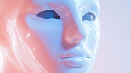 Futuristic AI Face Closeup
