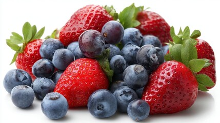 Obraz premium Fresh Strawberries and Blueberries