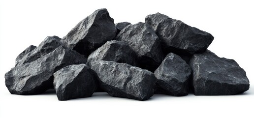 Fototapeta premium Pile of Dark Gray Rocks