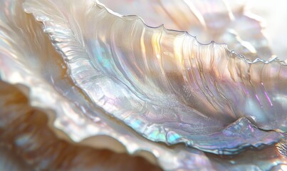 Close-up of iridescent seashell layers (1)