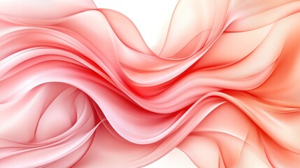 Obraz premium Abstract, flowing, pinkish-red fabric drapes in a dynamic composition.