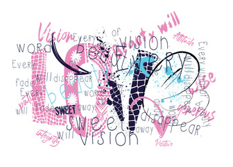 love graffiti slogan print with spray, Urban typography hipster street art for T shirt,  typography slogan grunge, Urban street art graffiti slogan print, t shirt graphics vintage. love graffiti sloga © Sukman