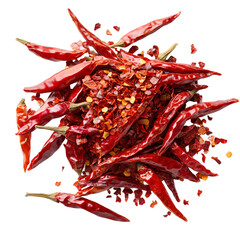 Red hot chili peppers, also known as red chili peppers isolated on transparent background