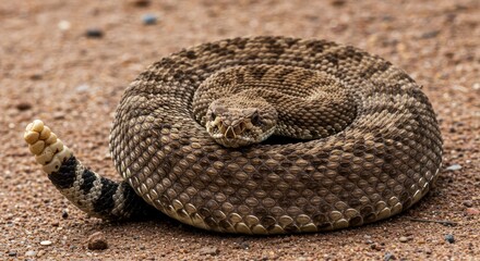 Obraz premium Rattlesnake Coiled Photo
