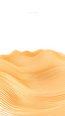 3D Abstract Desert Landscape Illustration Background With Orange Hues