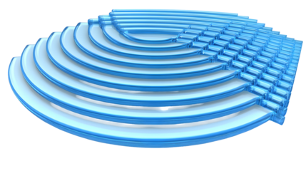 3D Abstract Geometric Structure Illustration - Light Blue Layers