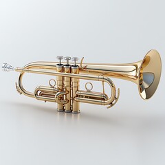 Fototapeta na wymiar Elegant Gold Trumpet Musical Instrument High Resolution Photo Artistic Render