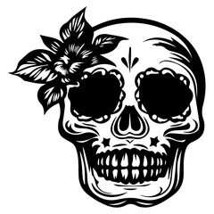 classic day of the dead skull, sugar skull