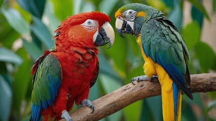 Obraz premium blue and yellow macaw, Generative AI