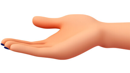 Cartoon Open Hand Illustration with Transparent Background