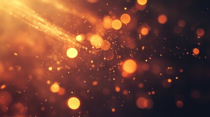 Obraz premium Golden Lights Abstract Background: Warm, Festive, and Sparkling Bokeh