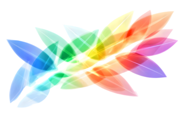 Abstract Colorful Transparent Illustration with Leaf-like Shapes