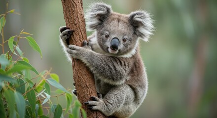 Fototapeta premium Cute Koala on a Tree, Photo