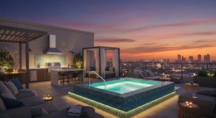 Obraz premium Rooftop Terrace Illustration