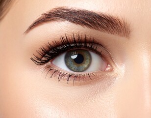 Naklejka premium A girl, applying mascara on her eyes