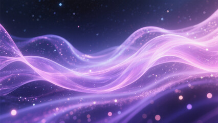 Fototapeta premium A abstact image featuring a dreamy scene with flowing waves of vibrant purple and pink energy.