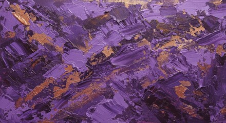 Fototapeta premium Abstract Painting - Purple and Gold Illustration