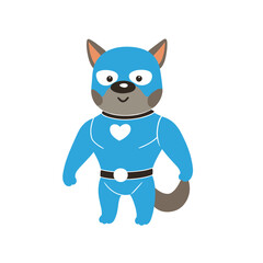 Obraz premium Superhero Boxer Dog Mascot in Heroic Pose – Powerful Cartoon Animal Character Art