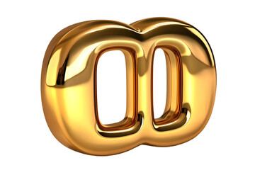 Obraz premium 3D Gold Letter O Isolated Background Illustration