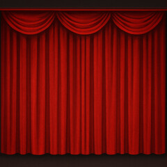 Crimson Stage Curtain: The dramatic elegance of a crimson stage curtain. Its folds and textures create a sense of anticipation and reveal the artistry of the theatrical world. 