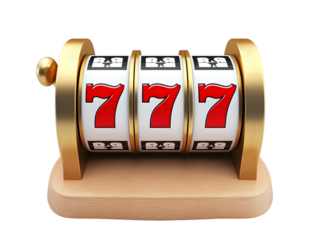 3D Gold Slot Machine Illustration Transparent Background