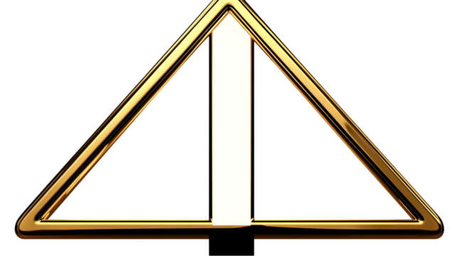 3D Gold Triangle Isolated Graphic Symbol Illustration