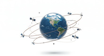 Satellites Orbiting Earth GPS and Global Communication