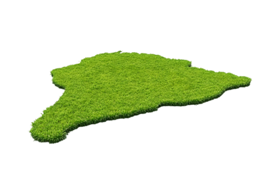 3D Grassy Island Isolated Background Illustration