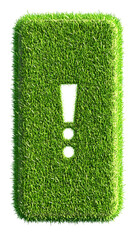 3D Green Grass Exclamation Point Illustration