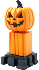 3D Halloween Pumpkin Illustration Isolated Background