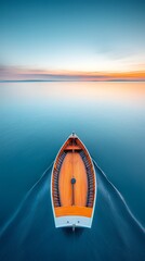 Tranquil Sunrise Boat on Serene Water