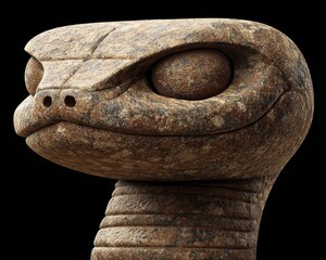 Mythological snake-headed statue, ancient Greek design - column artifact snake