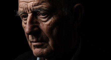 Obraz premium Old man portrait, dramatic lighting - photo