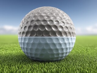 Obraz premium Golf ball on green grass, symbolic of a relaxing weekend golf game - flag tee escape nature