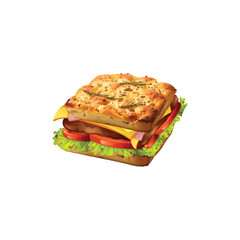  Focaccia bread illustration Vector design