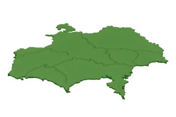 3D Illustration Green Isolated Country Map  Background